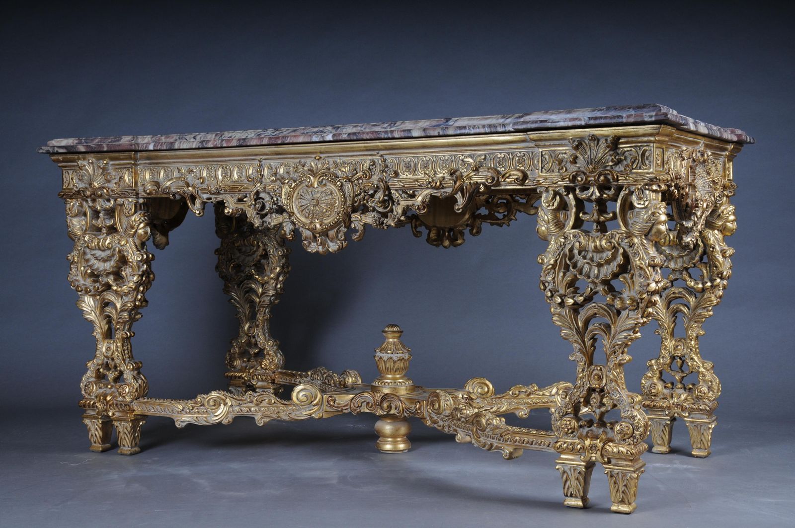 photo vinterior Monumental, Impressive Splendid Salon Table After Francois Linke