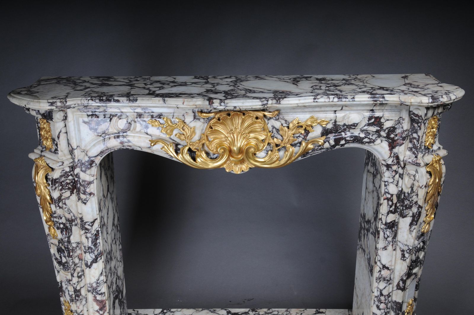 20th Century Magnificent French Marble Fireplace With Gilded Bronze. photo 12547.0