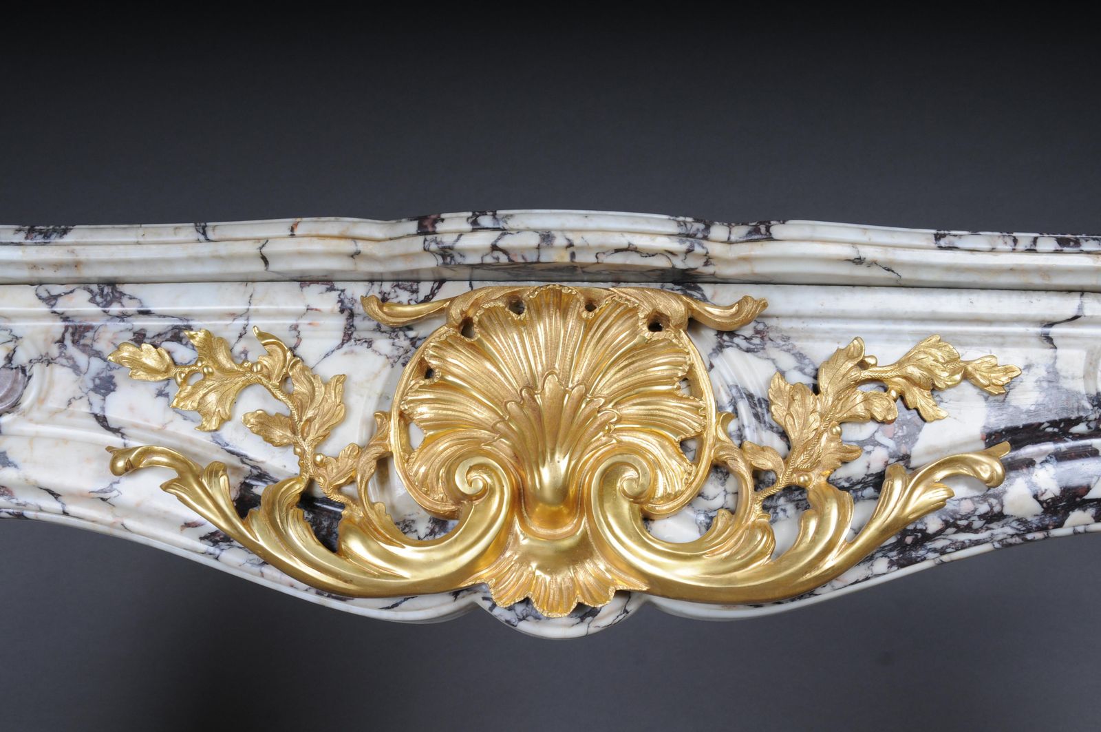 20th Century Magnificent French Marble Fireplace With Gilded Bronze. photo buy