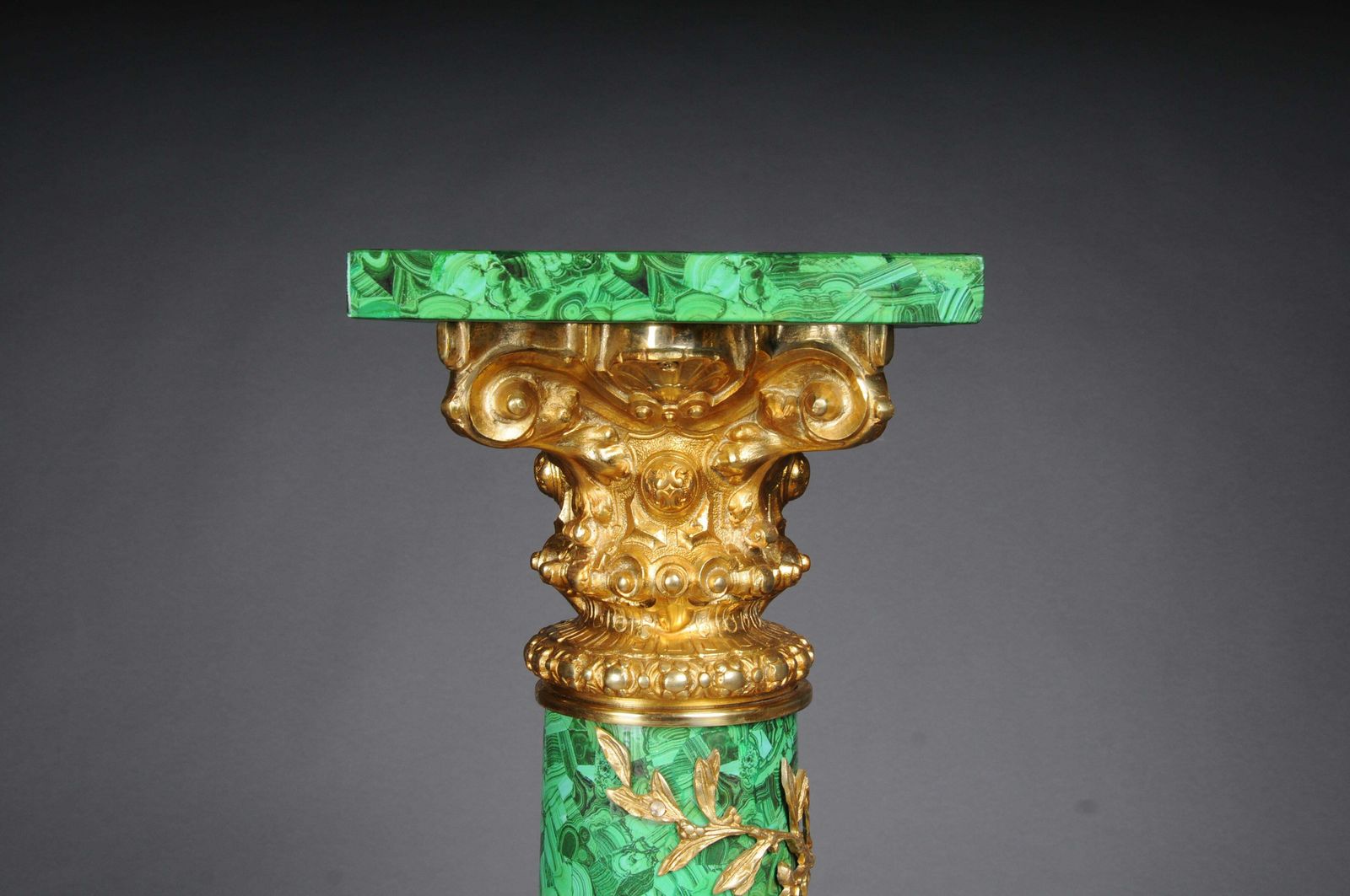 photo for sale Royal Empire Column With Malachite And Gilt Bronze