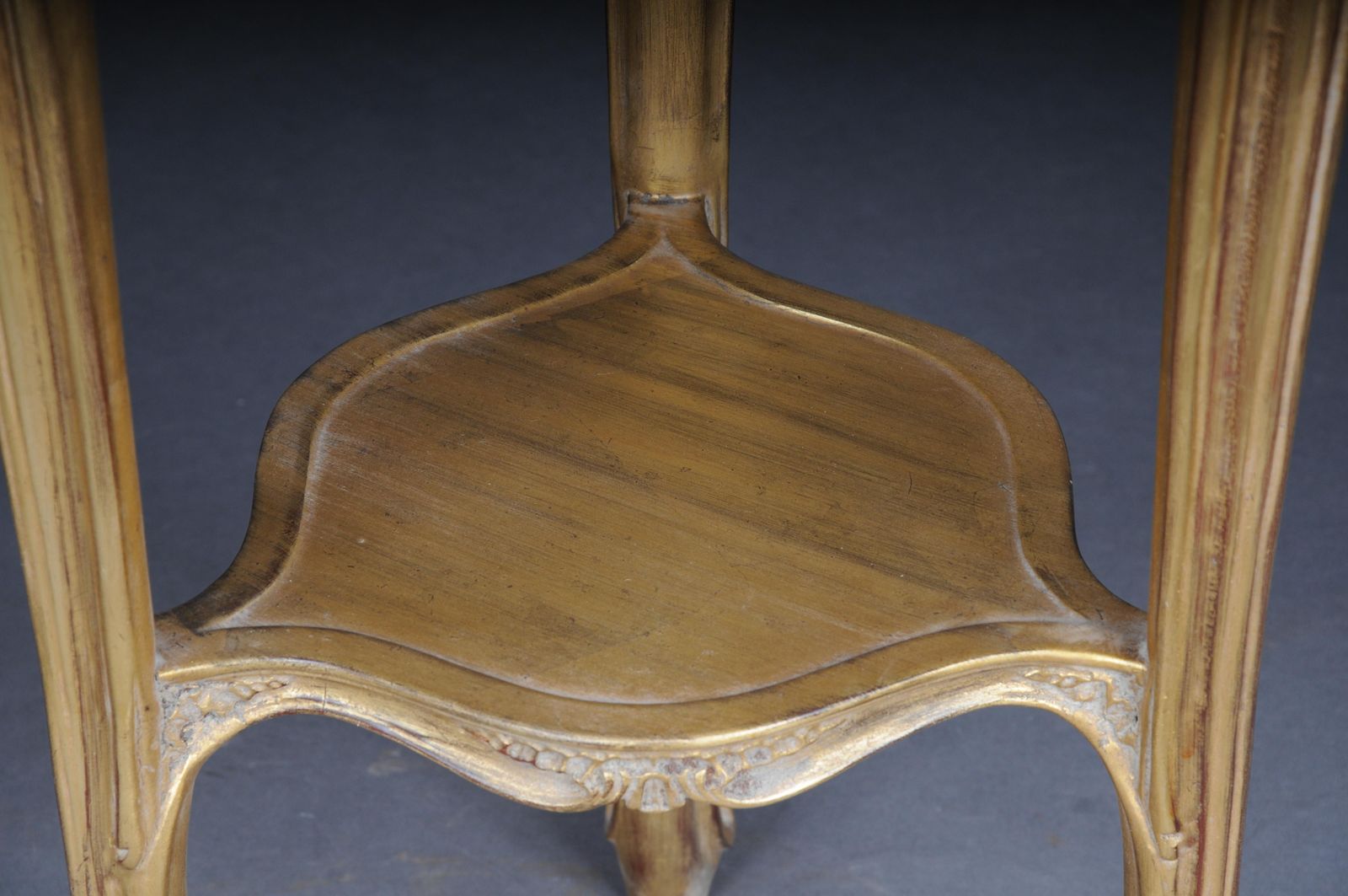 Finely Carved Gold Side Table With Marble Top, Louis XV photo for sale