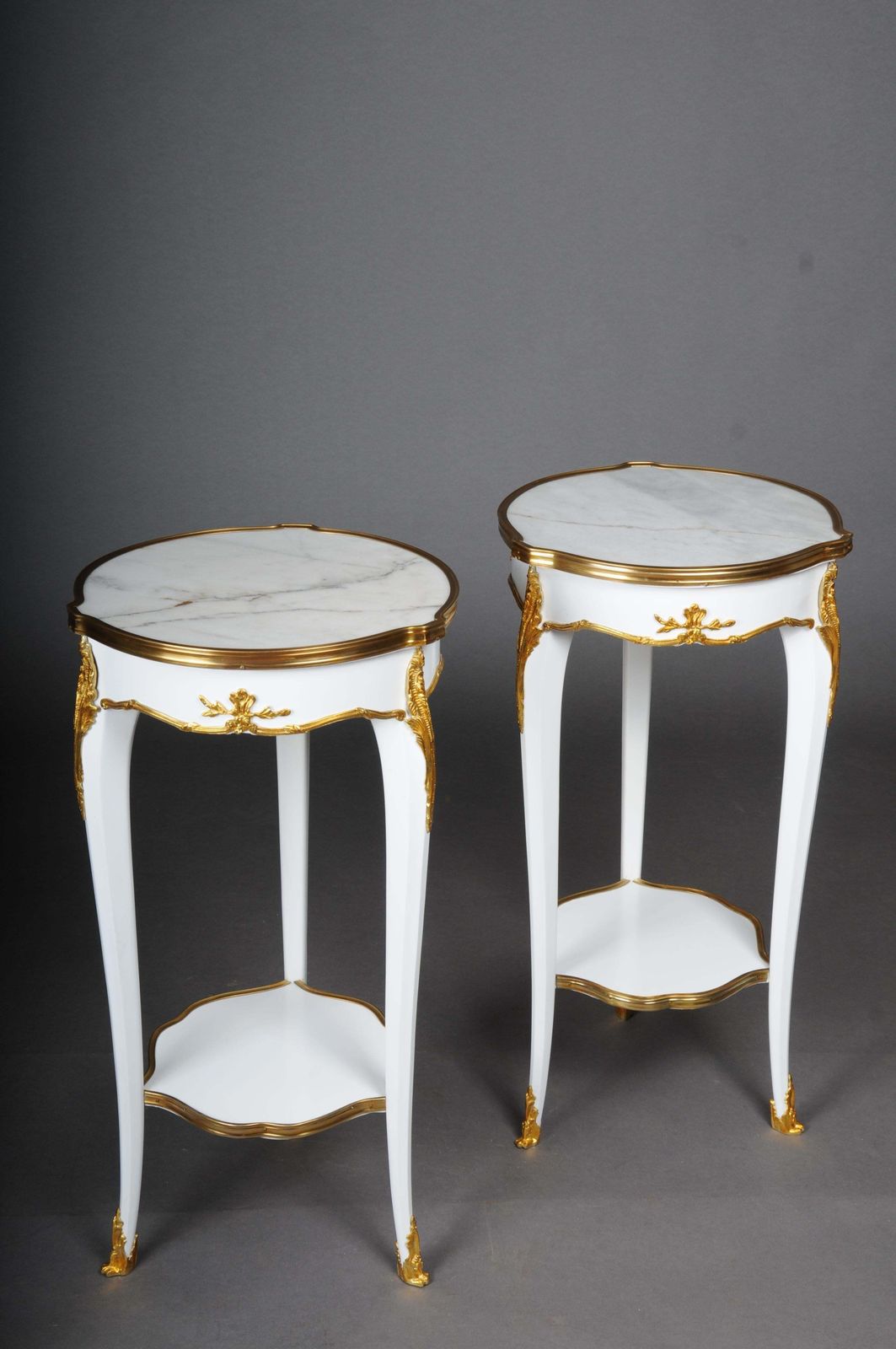 Furniture 20th Century French Salon Side Table In Louis XV After F. Linke, White photo