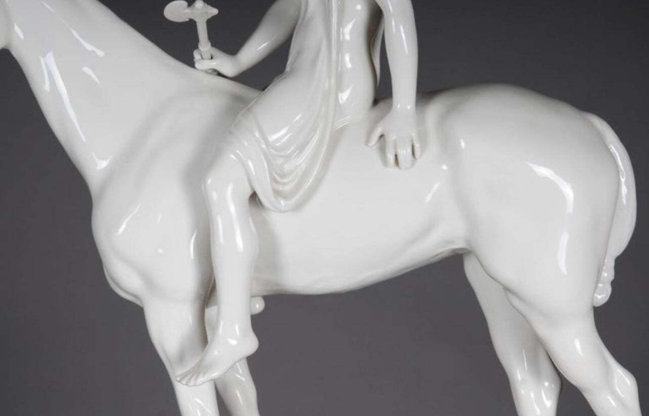 20th Century Big Kpm Berlin  Louis Tuaillon  Sculpture Figure Amazoness On Horse photo for sale