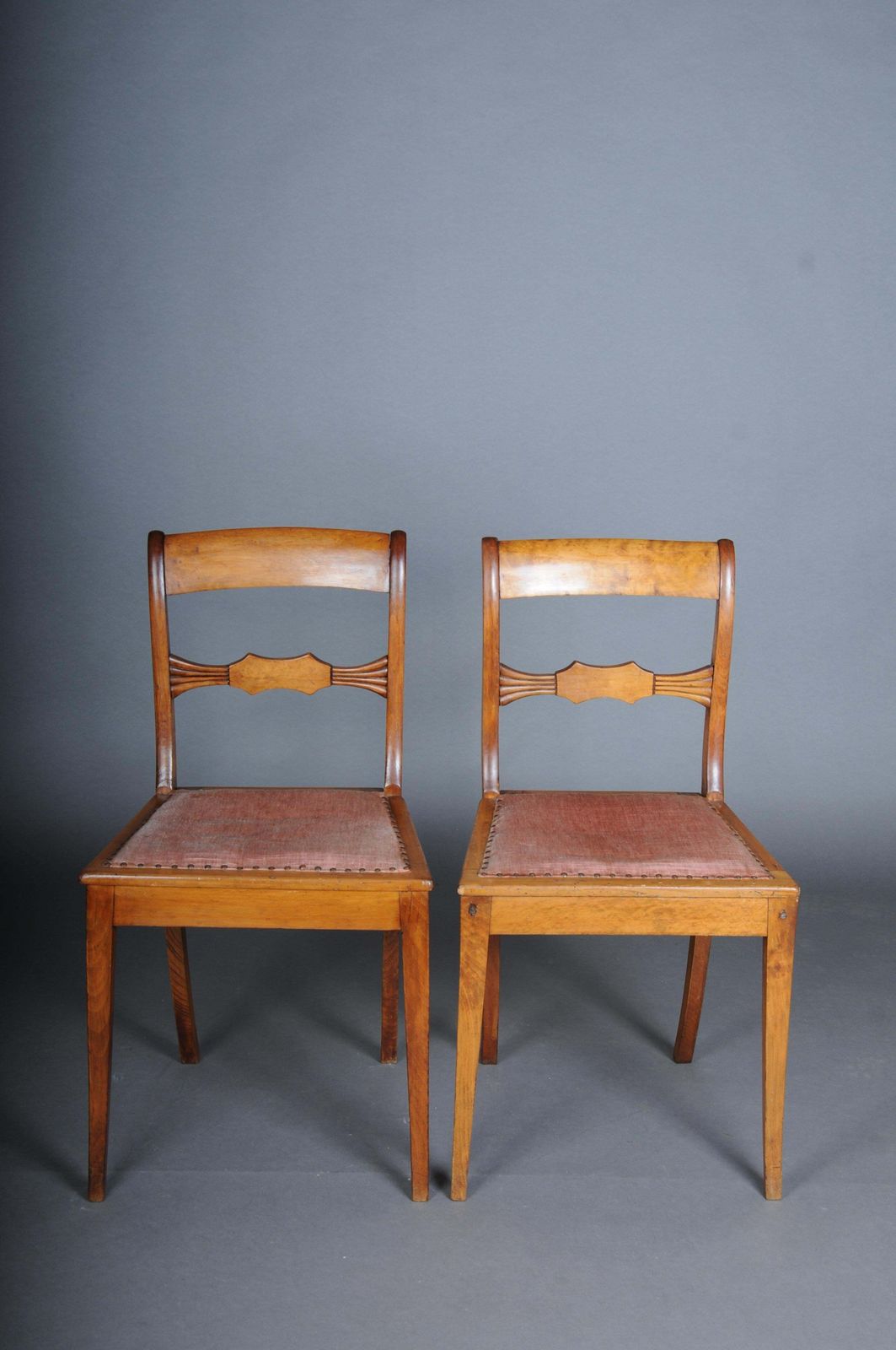 Pair (2) Antique Biedermeier Chairs Circa 1840, Birch photo furniture