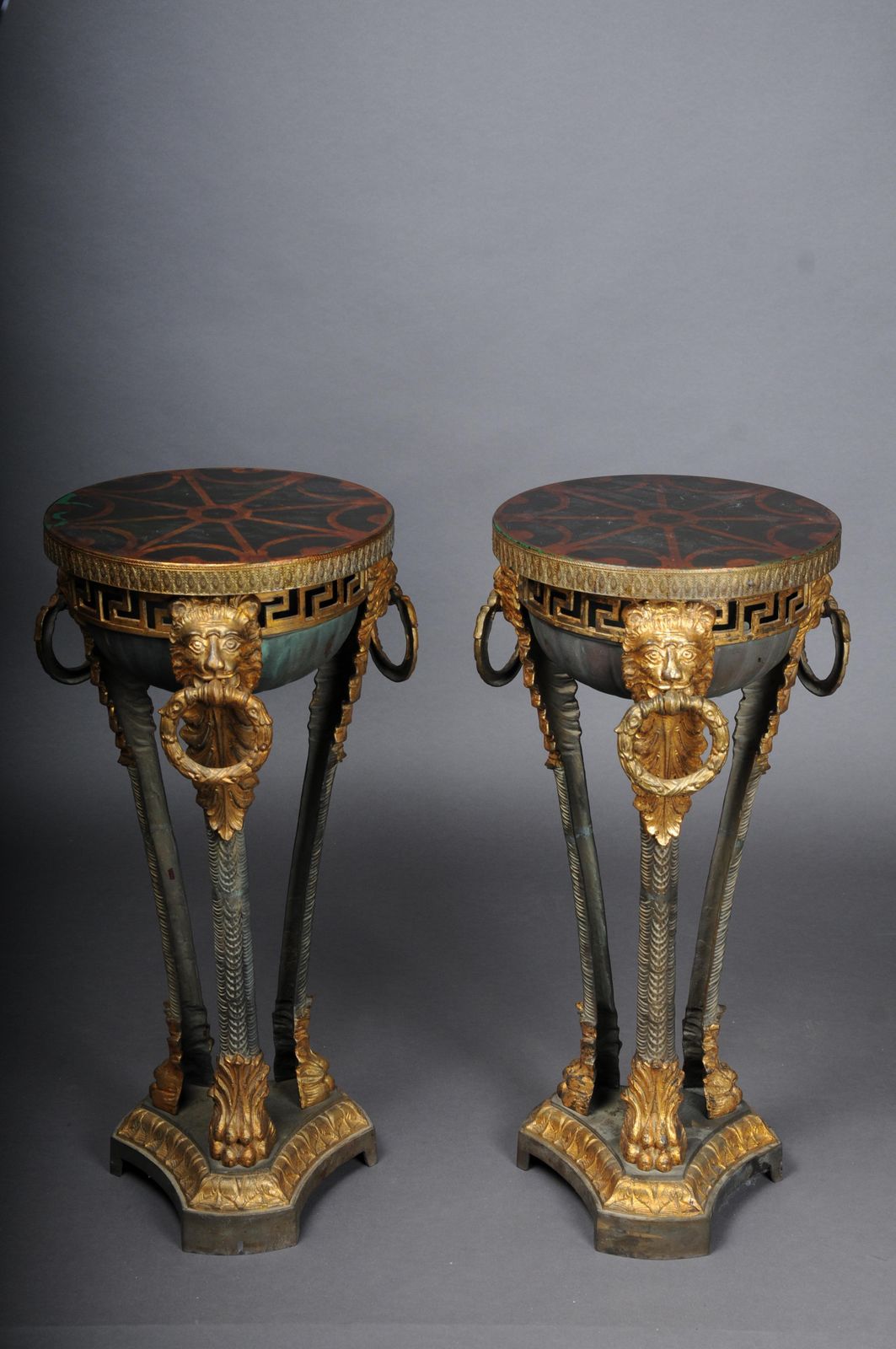 Pair (2) Antique Gueridons/Floral Columns In Athens, France, 19th Century photo Furniture