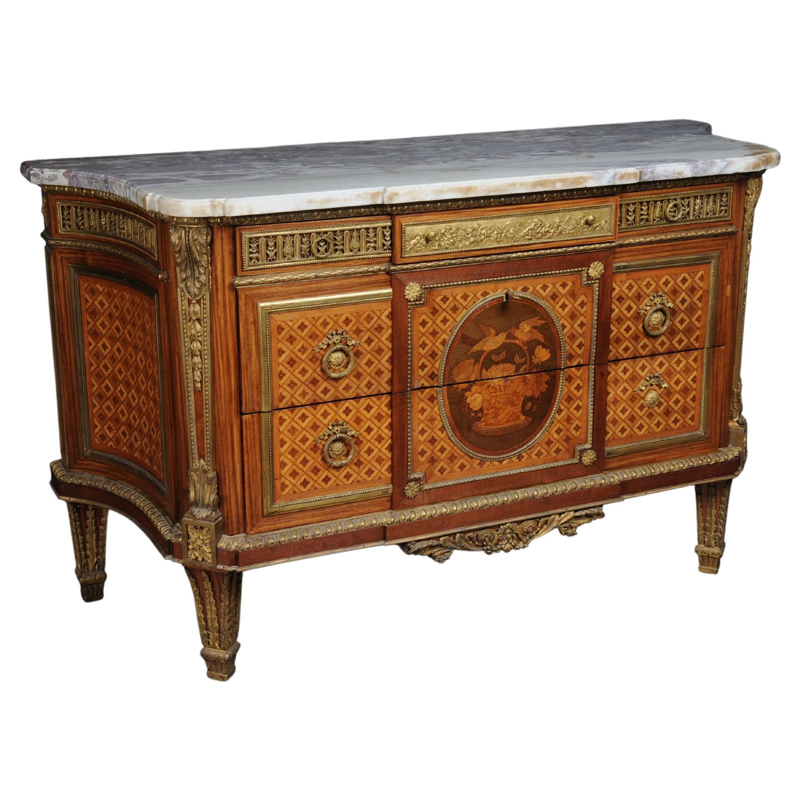 Royal Dresser After J. H. Riesener, Paris From 1880, Gilded Bronze, Napoleon III