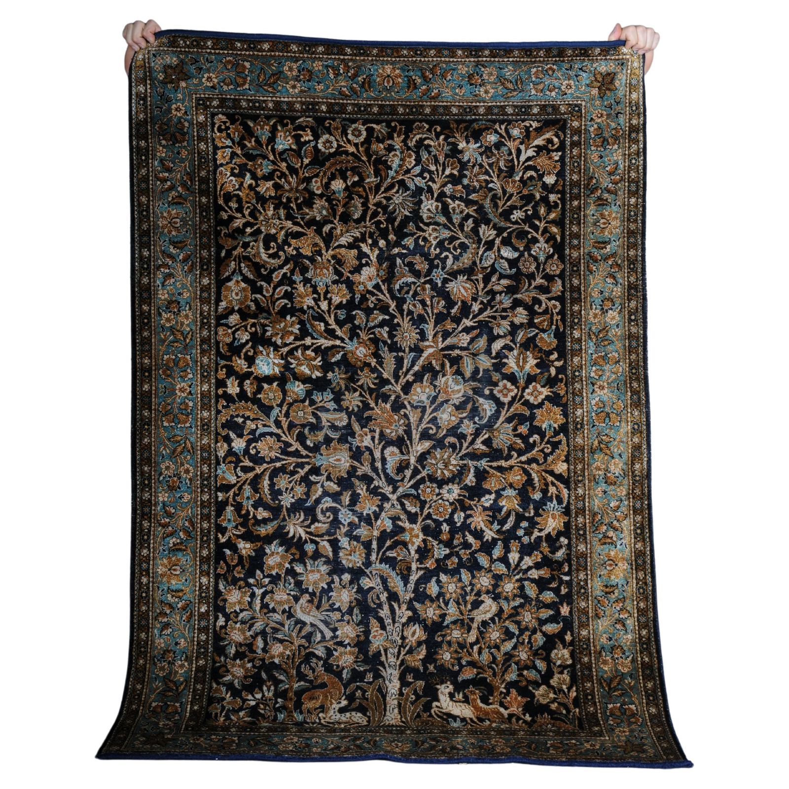 Oriental Carpet/Bridge Silk Paradise Garden 20th Century