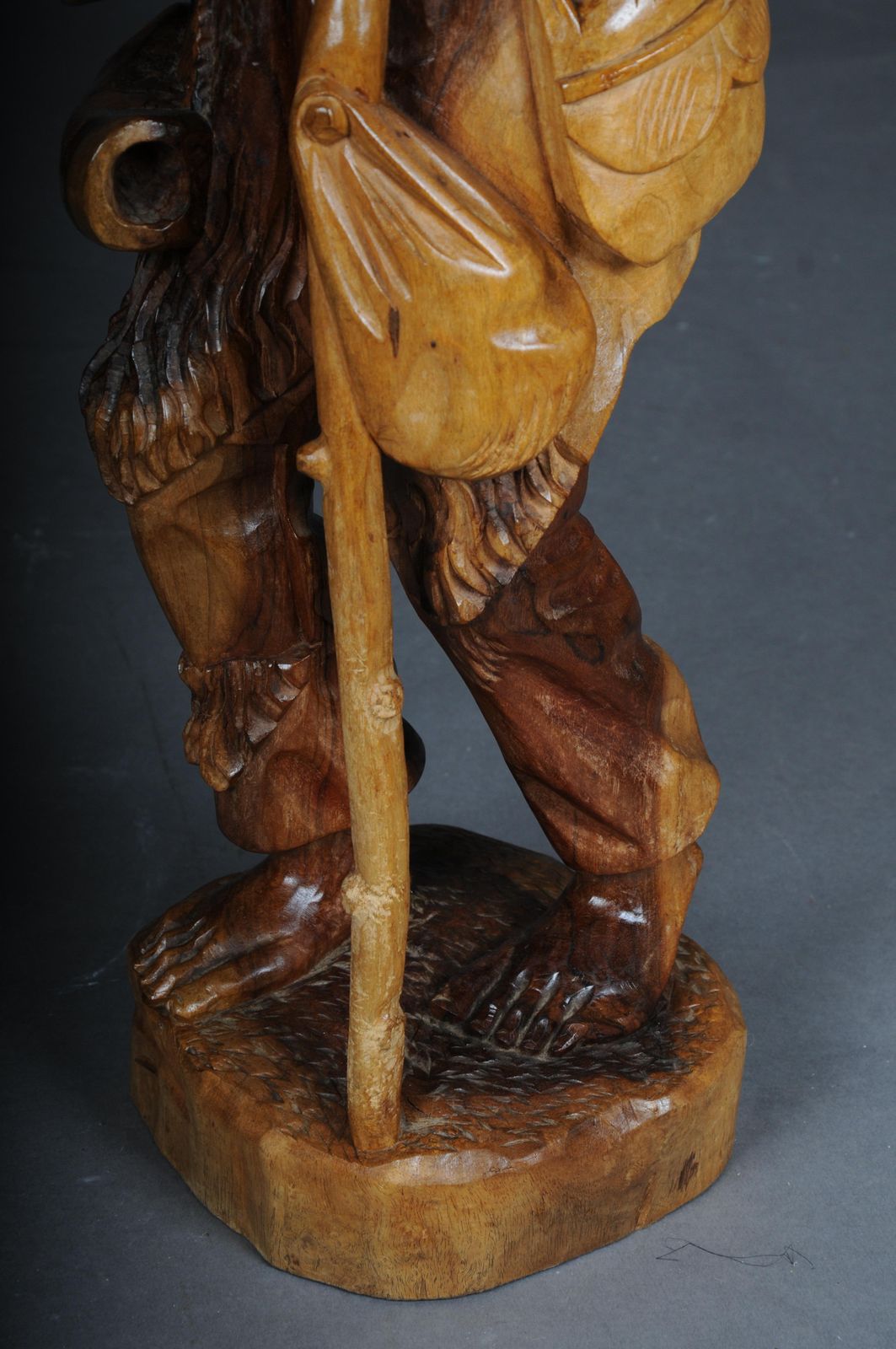 photo buy 20th Century Wooden Sculpture Walker With Corn On The Cob, South German