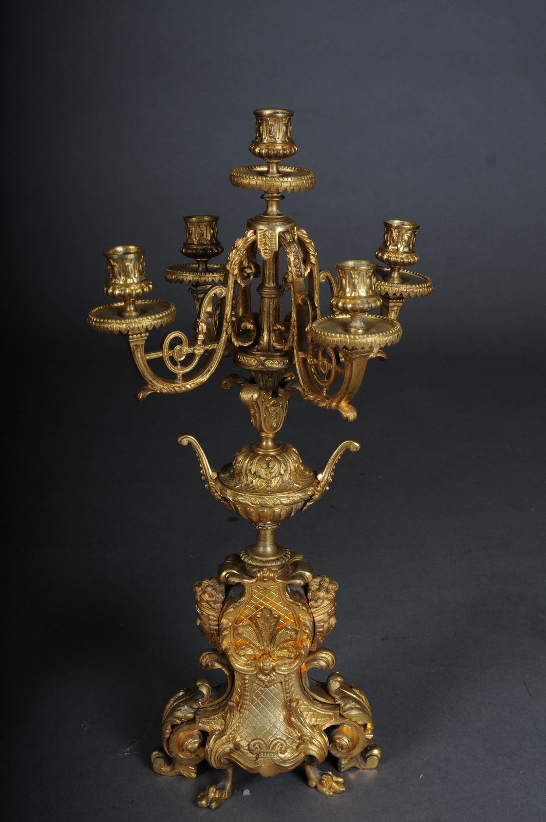 Pair (2) French Historicism Candlesticks, Gilded Bronze Circa 1880 photo 2021.0