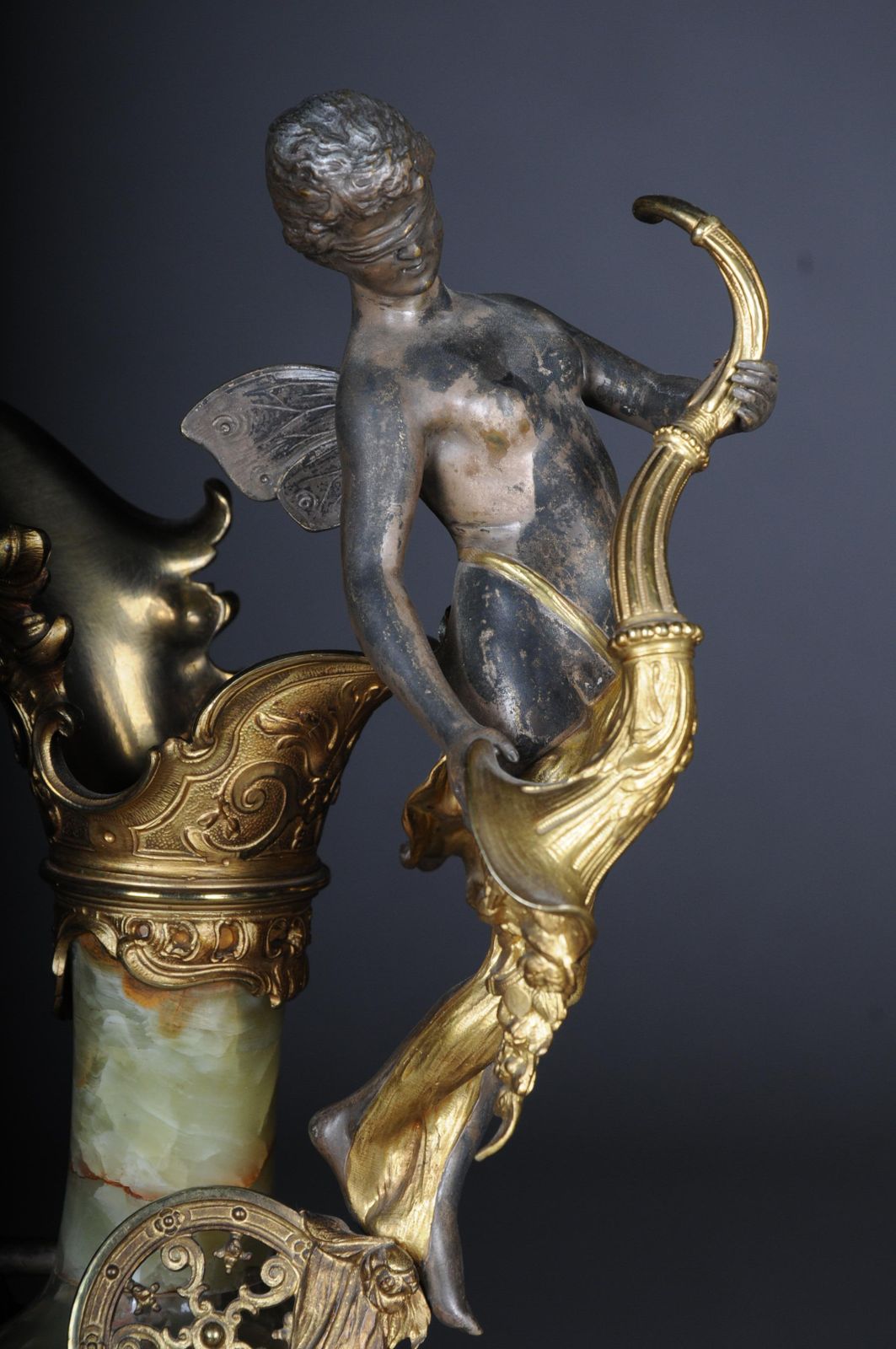 19th Century French Onyx Pomp Jug/Vase Bronze Silvered Napoleon III photo furniture