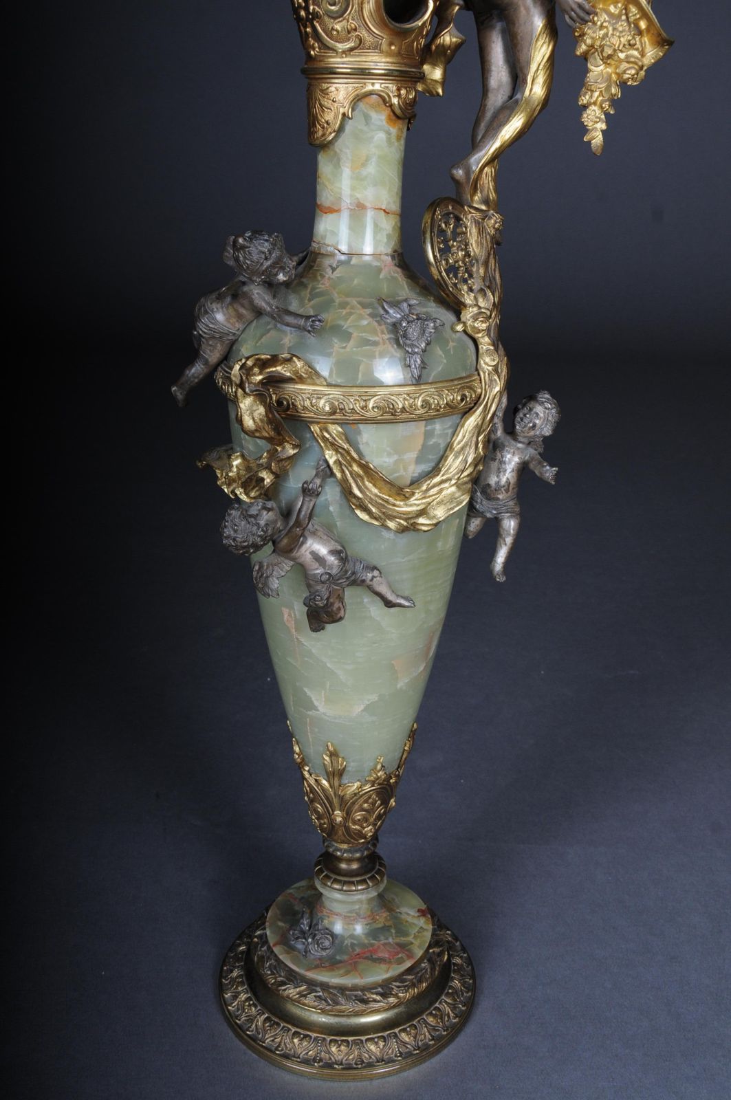 19th Century French Onyx Pomp Jug/Vase Bronze Silvered Napoleon III photo 4170.0
