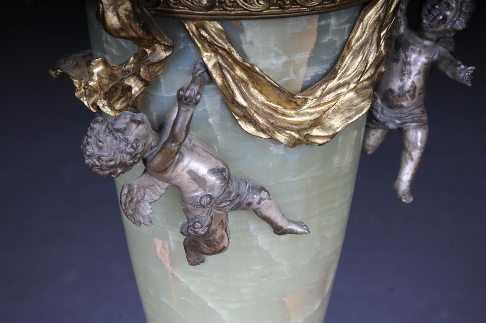 19th Century French Onyx Pomp Jug/Vase Bronze Silvered Napoleon III photo vinterior