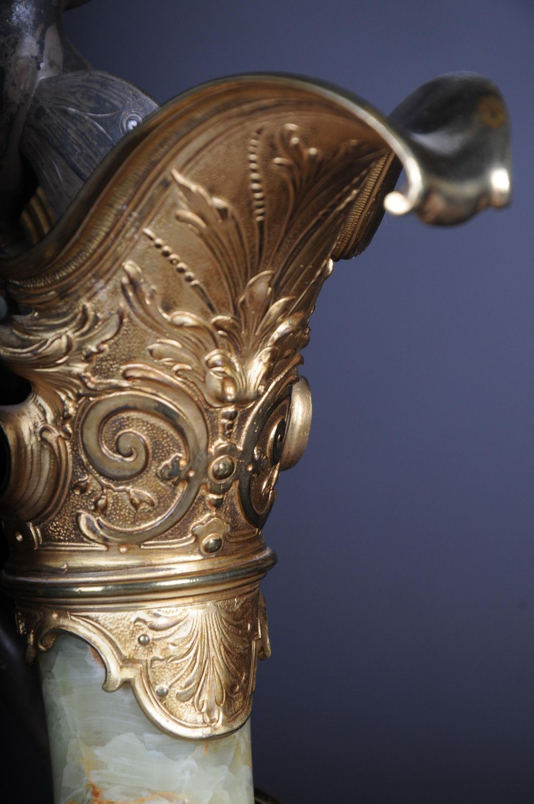 photo for sale 19th Century French Onyx Pomp Jug/Vase Bronze Silvered Napoleon III
