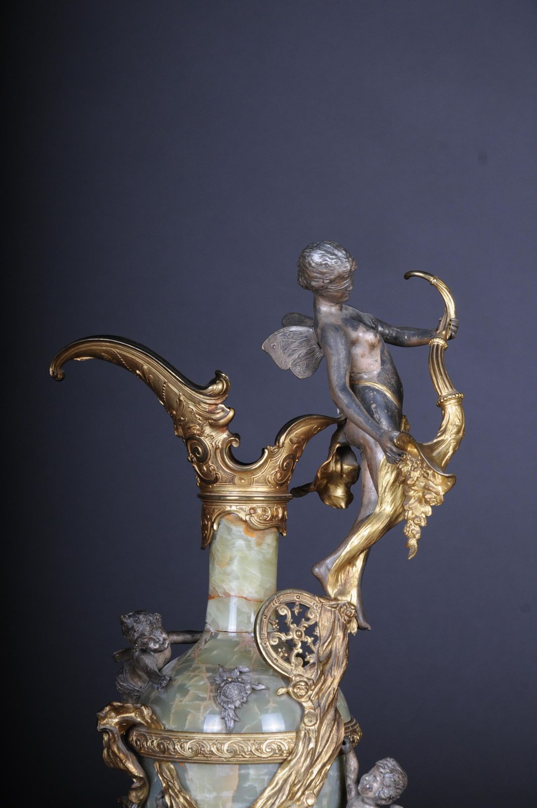 photo buy 19th Century French Onyx Pomp Jug/Vase Bronze Silvered Napoleon III