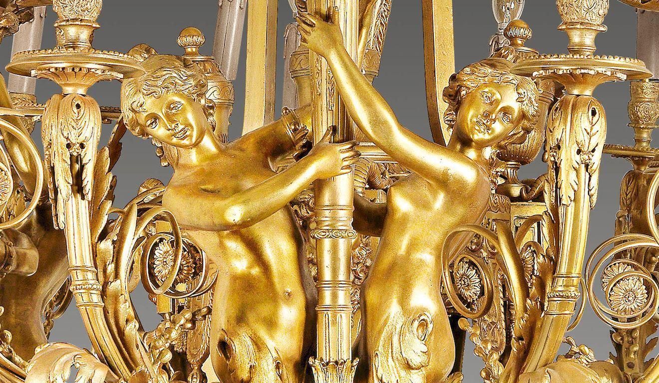Monumental Chandelier In Louis XVI Style, According To J. B. Klagmann photo vinterior