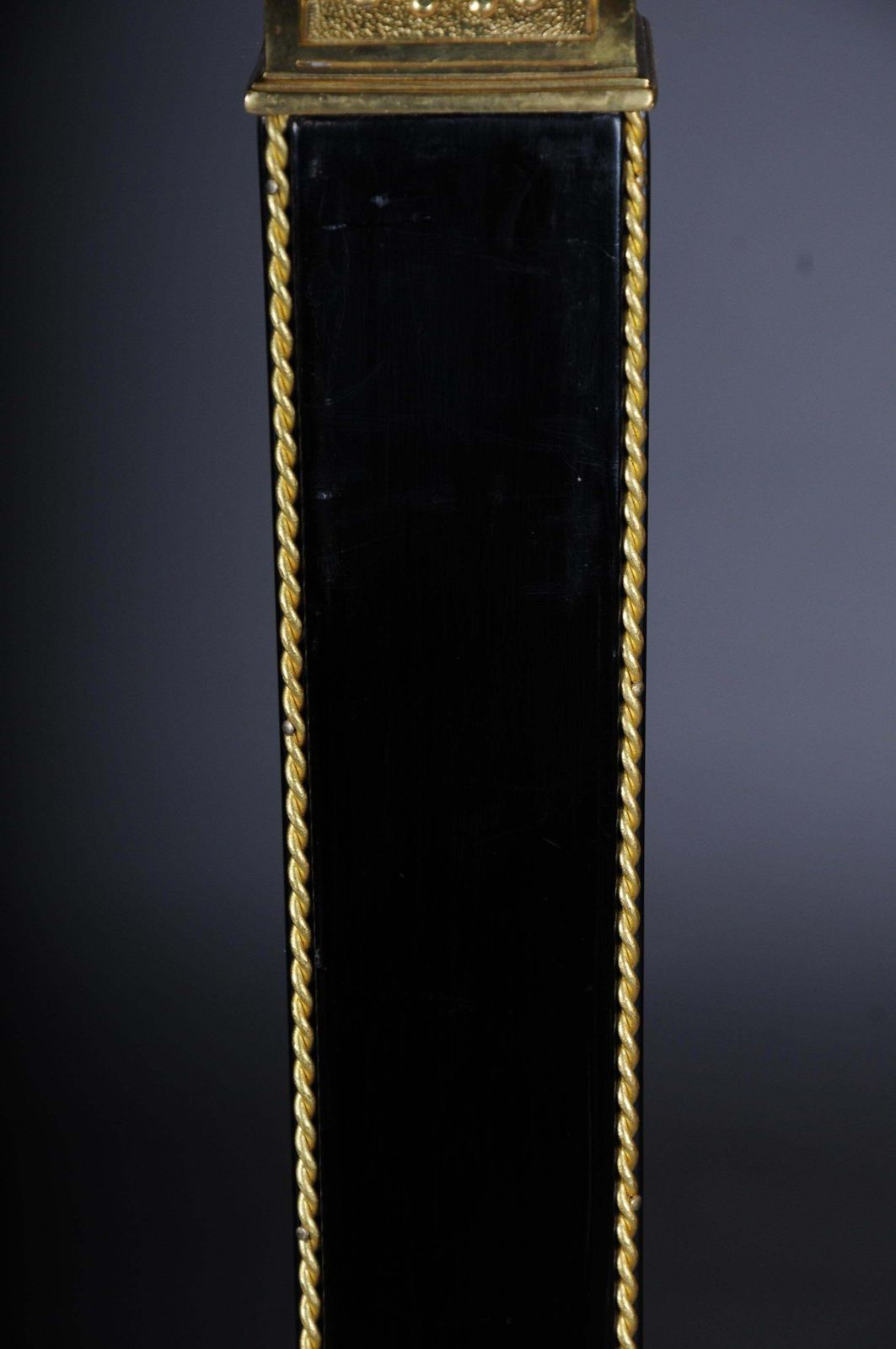 Classic Ebonized Karyadite Pillar / Pedestal In Empire Style, Black Gold photo 1826.0