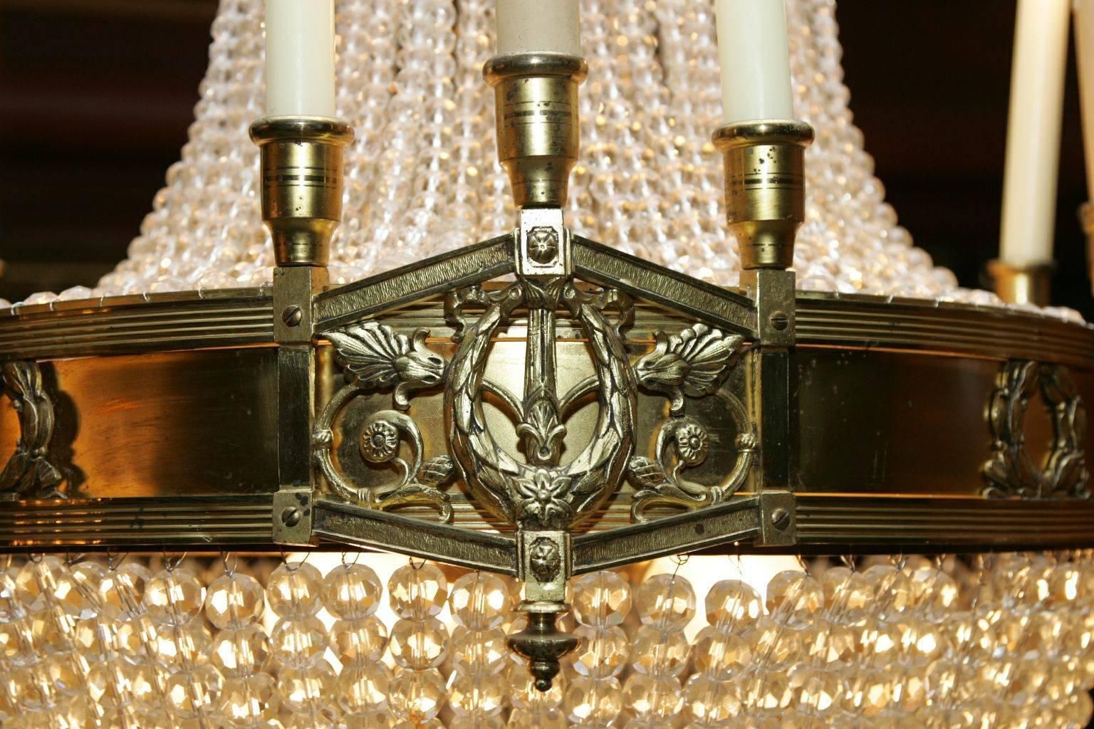 19th Century Empire Style French Basket Chandelier photo 4543.0