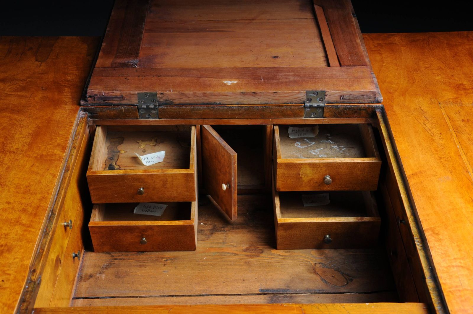 photo furniture 20th Century Unique Biedermeier Writing Desk, Flamed Birch