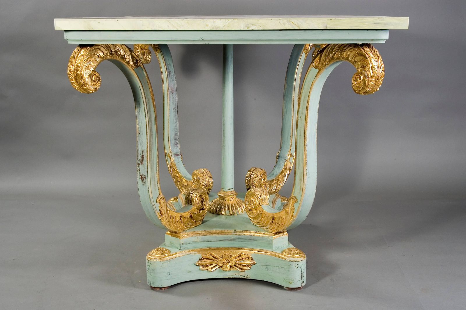 20th Century Pietra Dura Style Of Classicism Pastel Light Blue Table photo Furniture