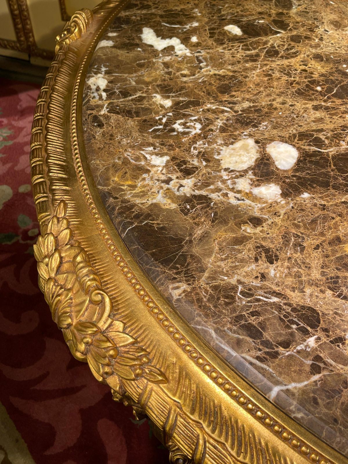 photo vintage Impressive Solid Salon Center Table Louis XV, Beech, Gold