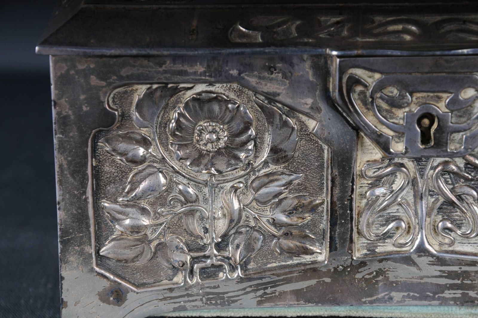 Wmf Box Jewelry Chest Antique Art Nouveau Silvered Germany photo vintage