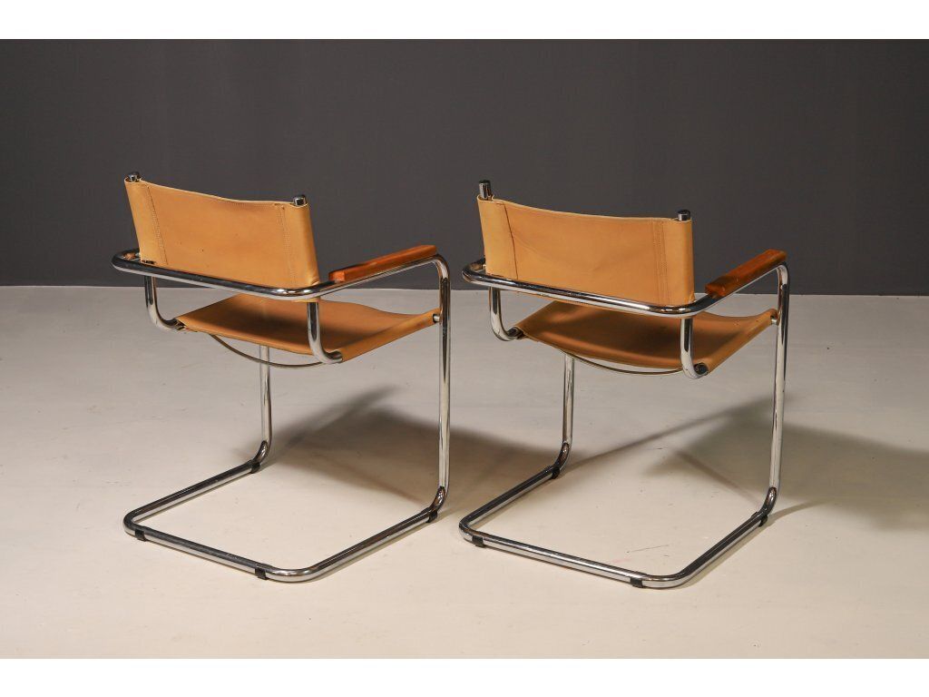 photo vinterior Pair Of Cantilever Tubular Steel Armchairs By Marcel Breuer, 1970´S
