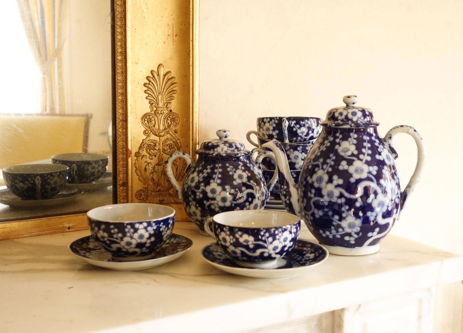 Antique Chinese Porcelain Tea Ceremony Set Service   Set Of 6