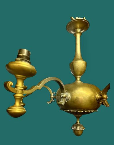 Antique English Bronze Five Arm Chandelier Very Heavy , Country House Interior photo vinterior