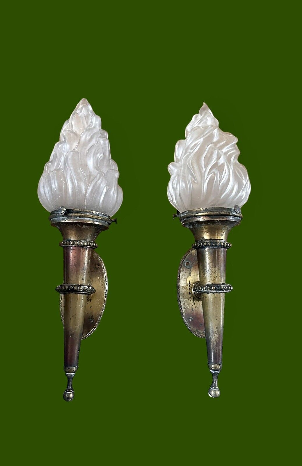 Pair Of Torchere Art Deco Wall Lights Gorgeous Torch Lights