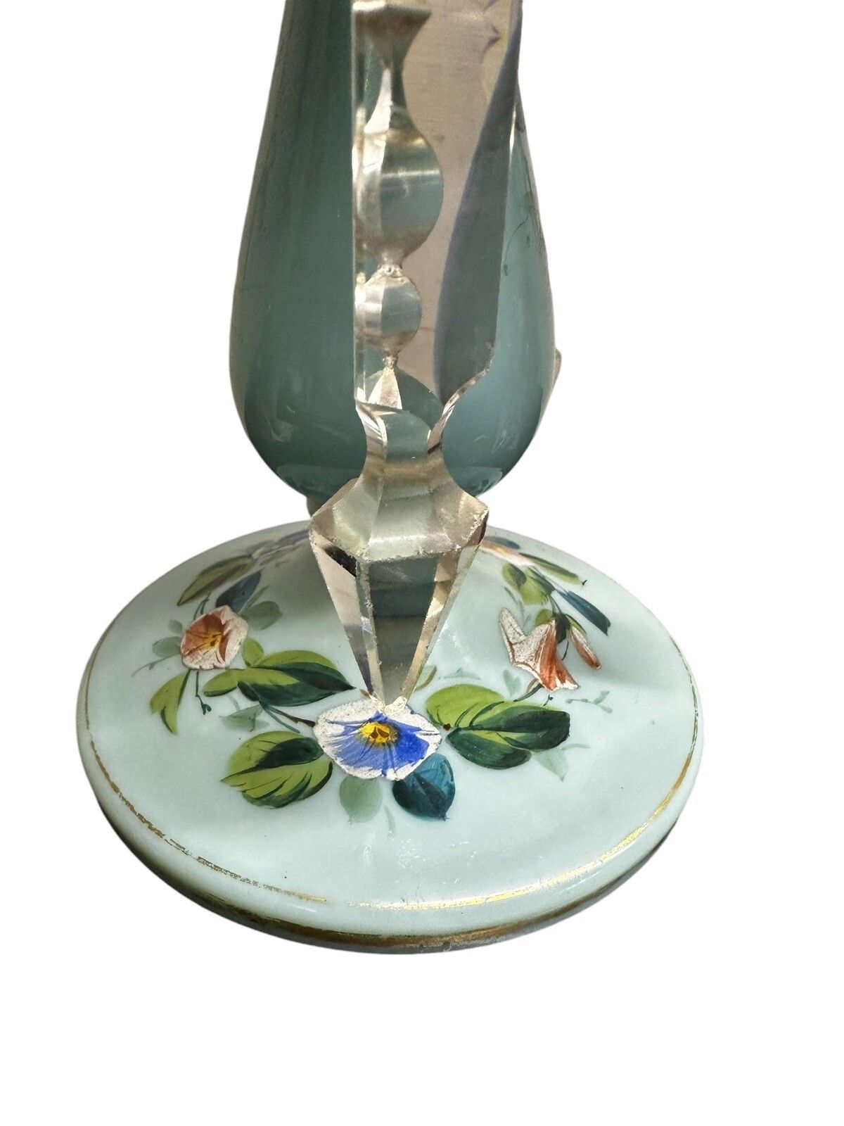 Victorian Lustre Vase , C.1870. With Crystal Dangles And Glass Fruit / Flowers photo 165.0