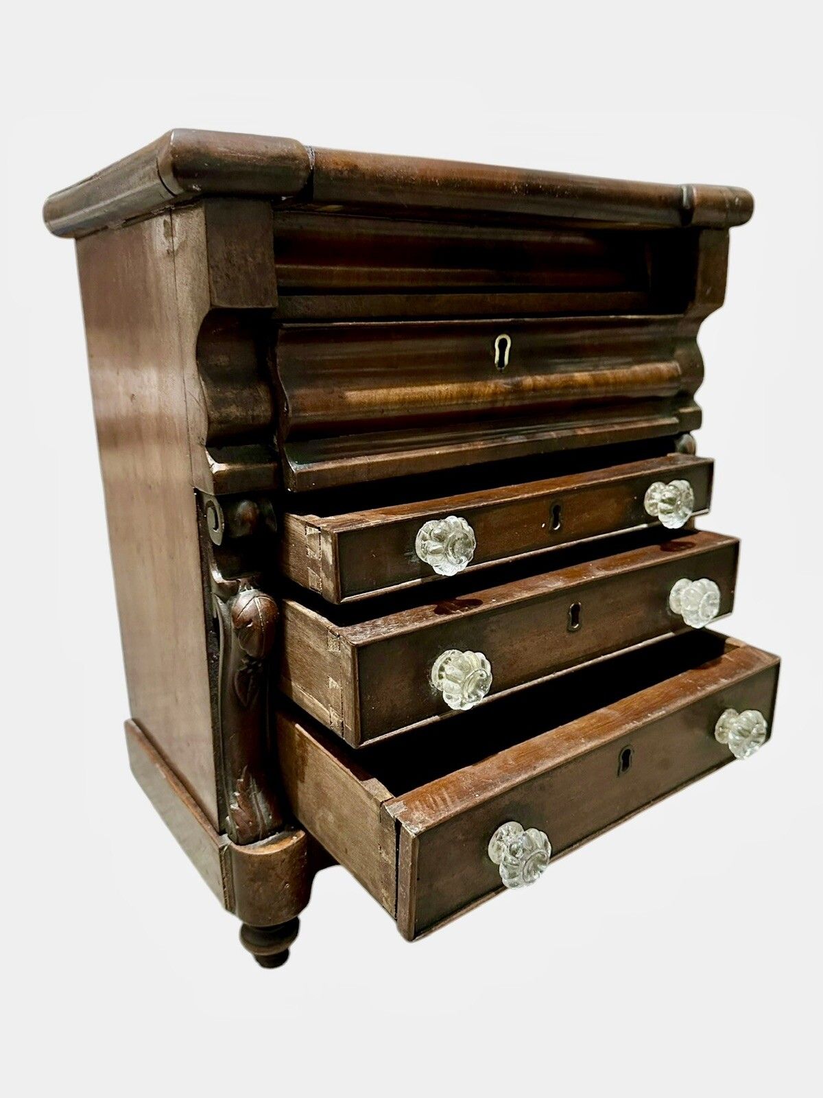 Georgian Apprentice Piece/Miniature Mahogany Chest Of Drawers photo vinterior