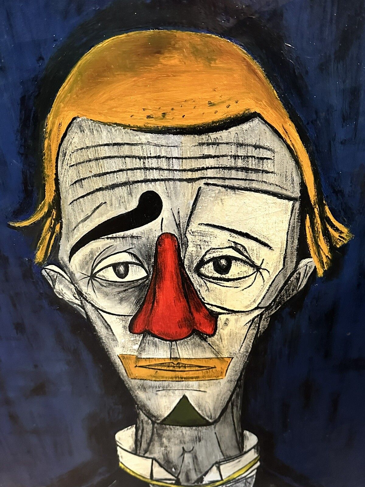 Bernard Buffet "Tete De Clown”  Oleograph Oil On Canvas photo Art