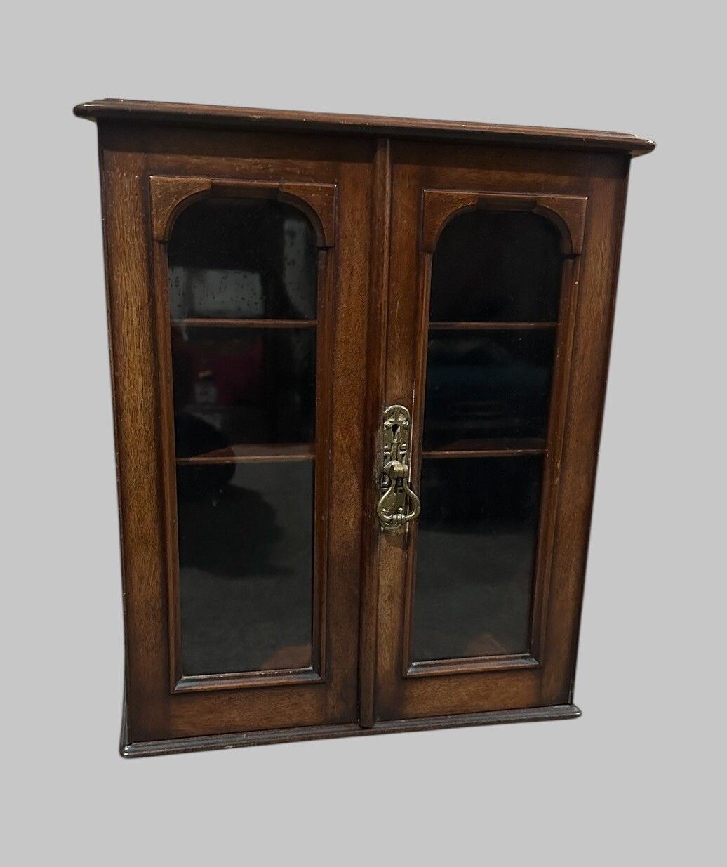 Antique Victorian Wooden Glass Fronted Shelved Medical/Bathroom Cabinet photo furniture