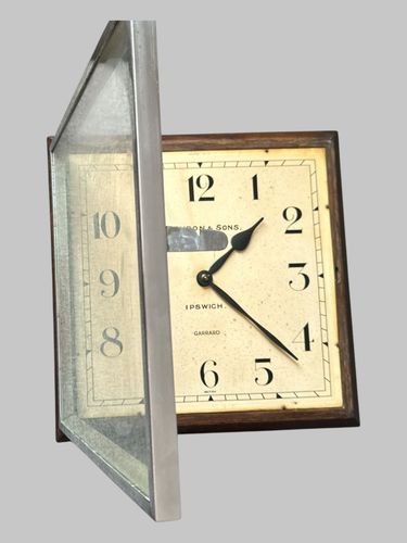 Art Deco Garrard Wall Clock Oak And Chrome Ipswich Interest photo furniture