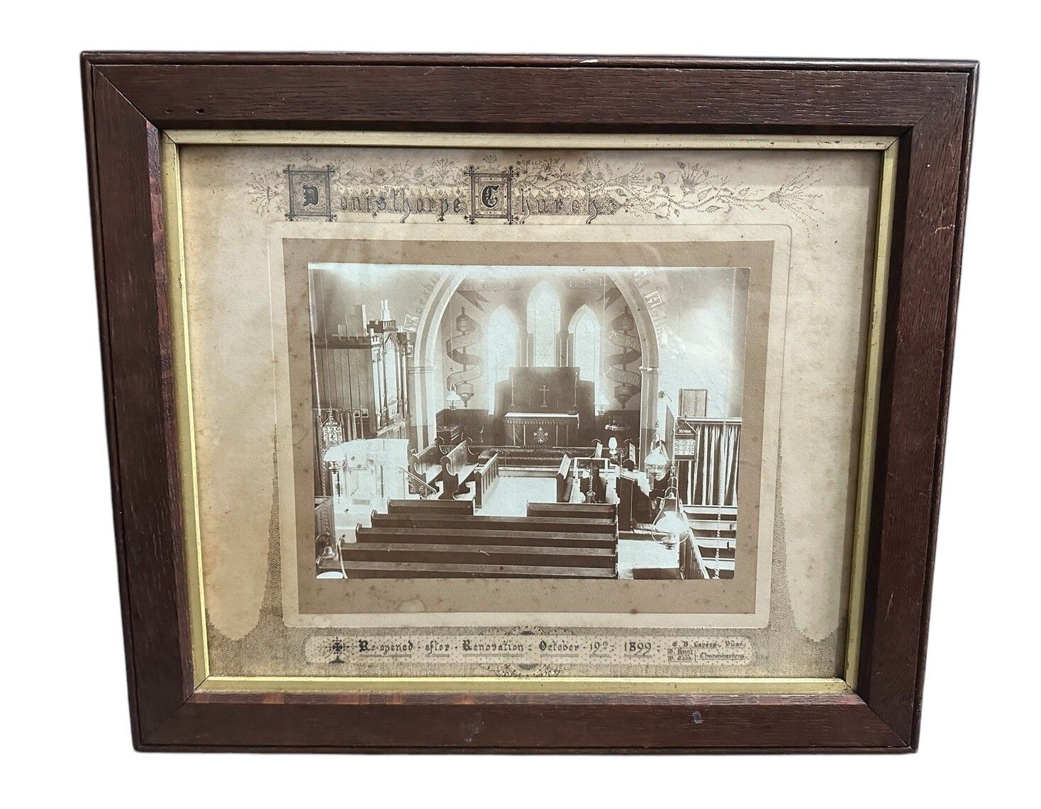 Original Victorian Photograph Of Donisthorpe English Church Reopening Framed