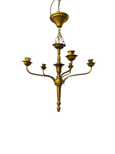Quality Heavy Brass Empire Style French Chandelier And Wall Lights photo furniture