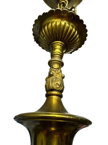Quality Heavy Brass Empire Style French Chandelier And Wall Lights photo vintage