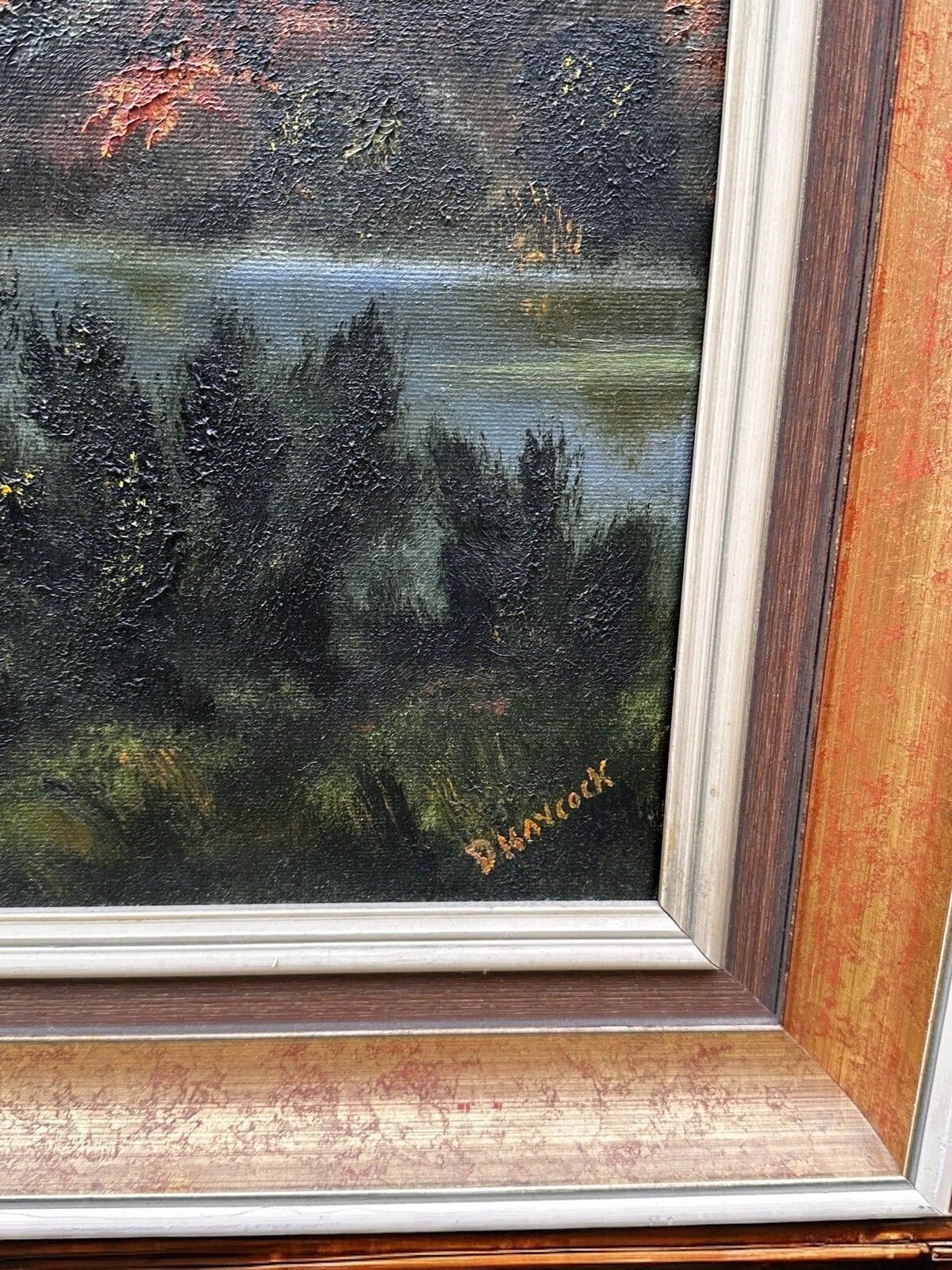 Mid Century Country House Oil Painting  Signed Landscape Scene 105cm By 64cm photo 225.0