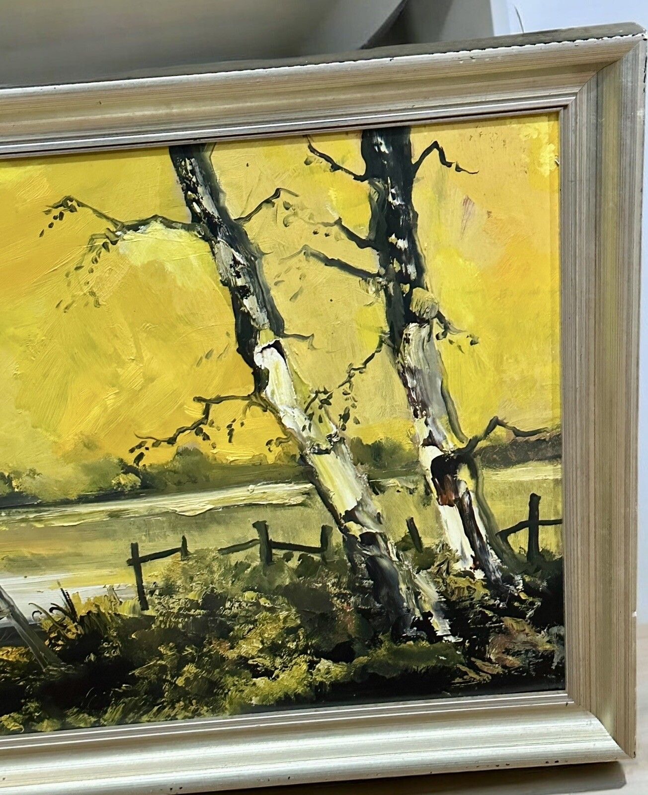 Mid Century Signed Superb Large Oil Painting Landscape Scene  130cm By 54cm photo 195.0
