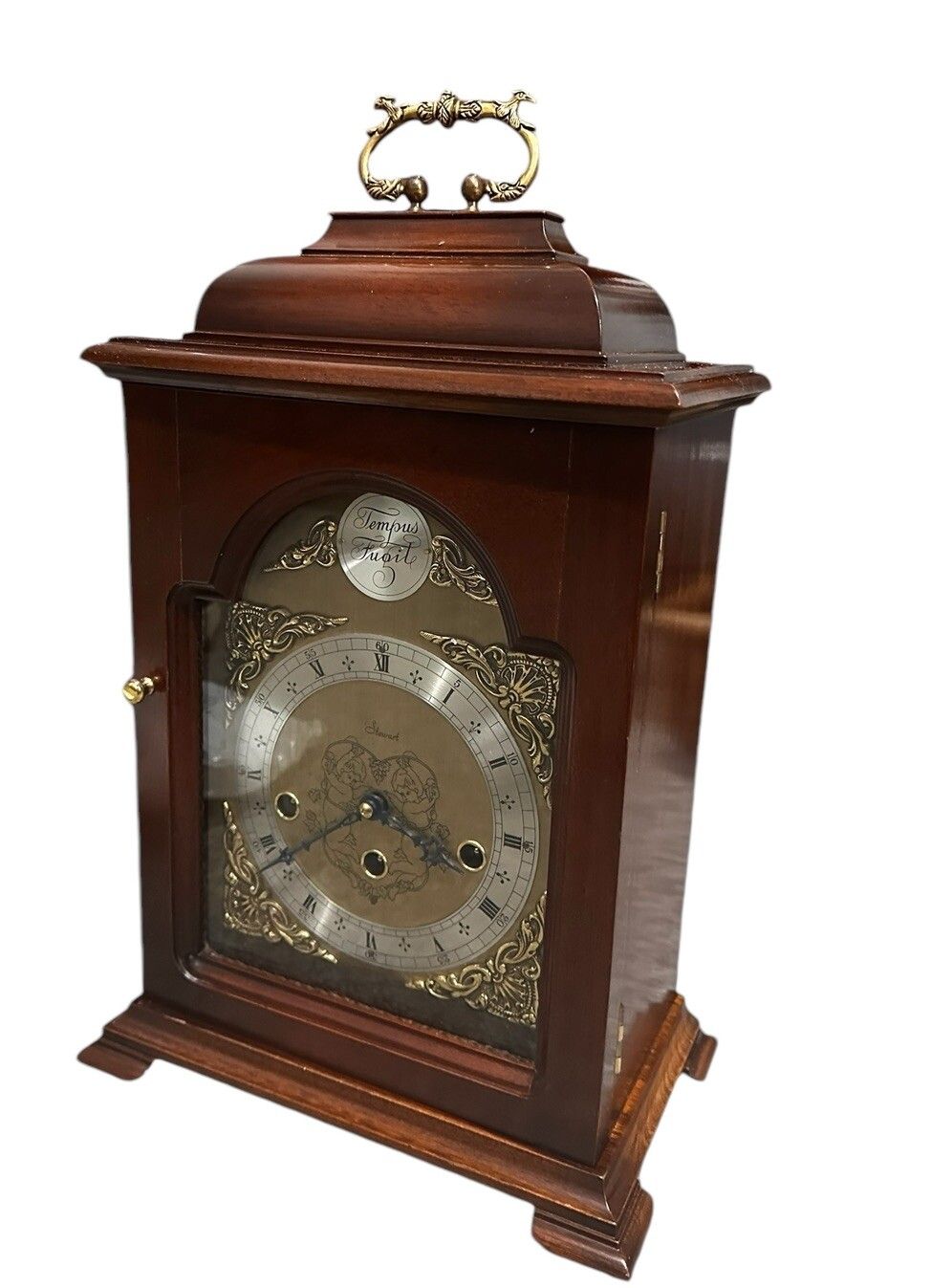 Mid Century Tempus Fugit Table Bracket Clock, Movement Fhs Franz Hermle & Söhne photo furniture