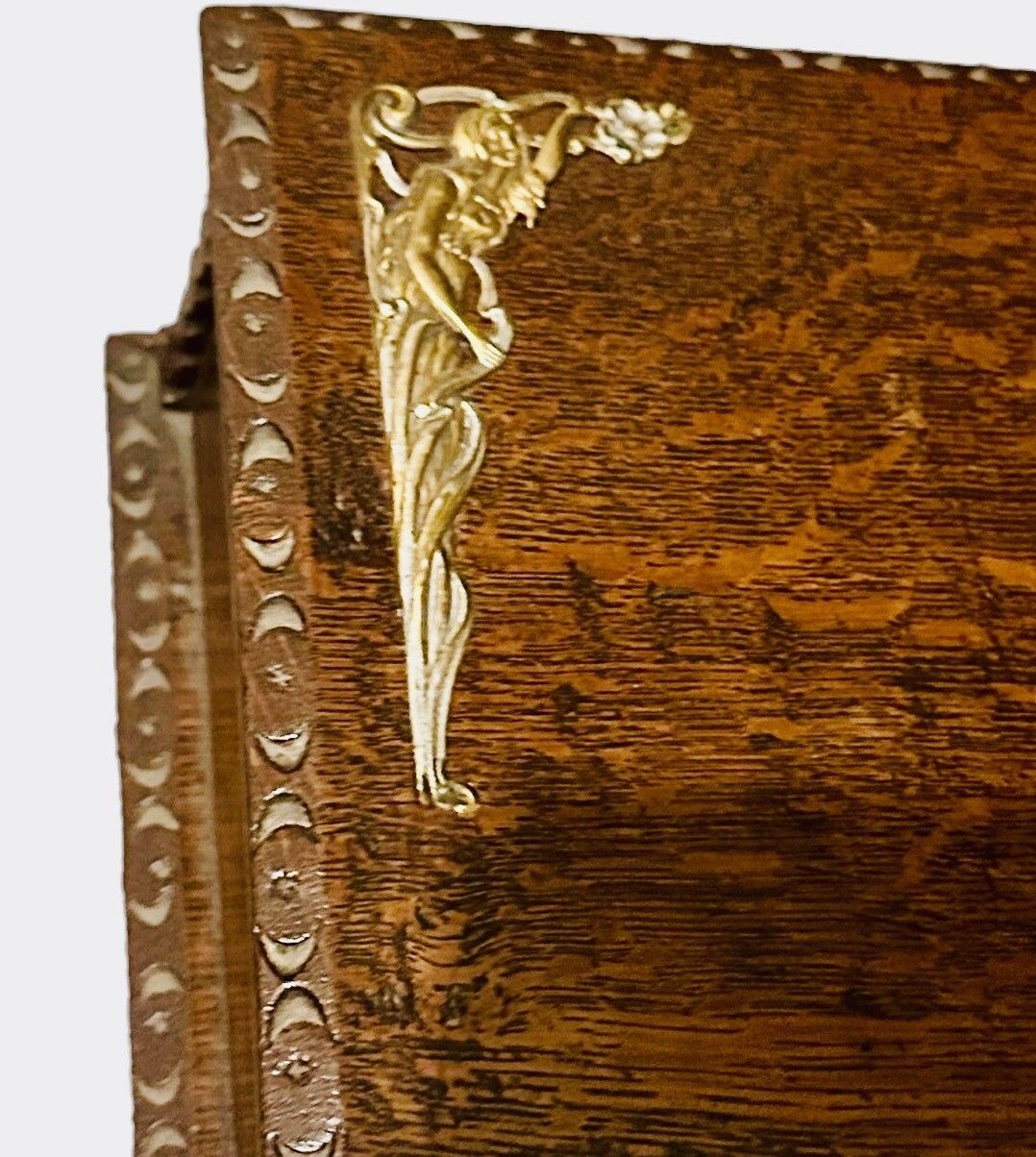 Victorian Large Carved Oak Candle Box Beautiful photo Home Decor