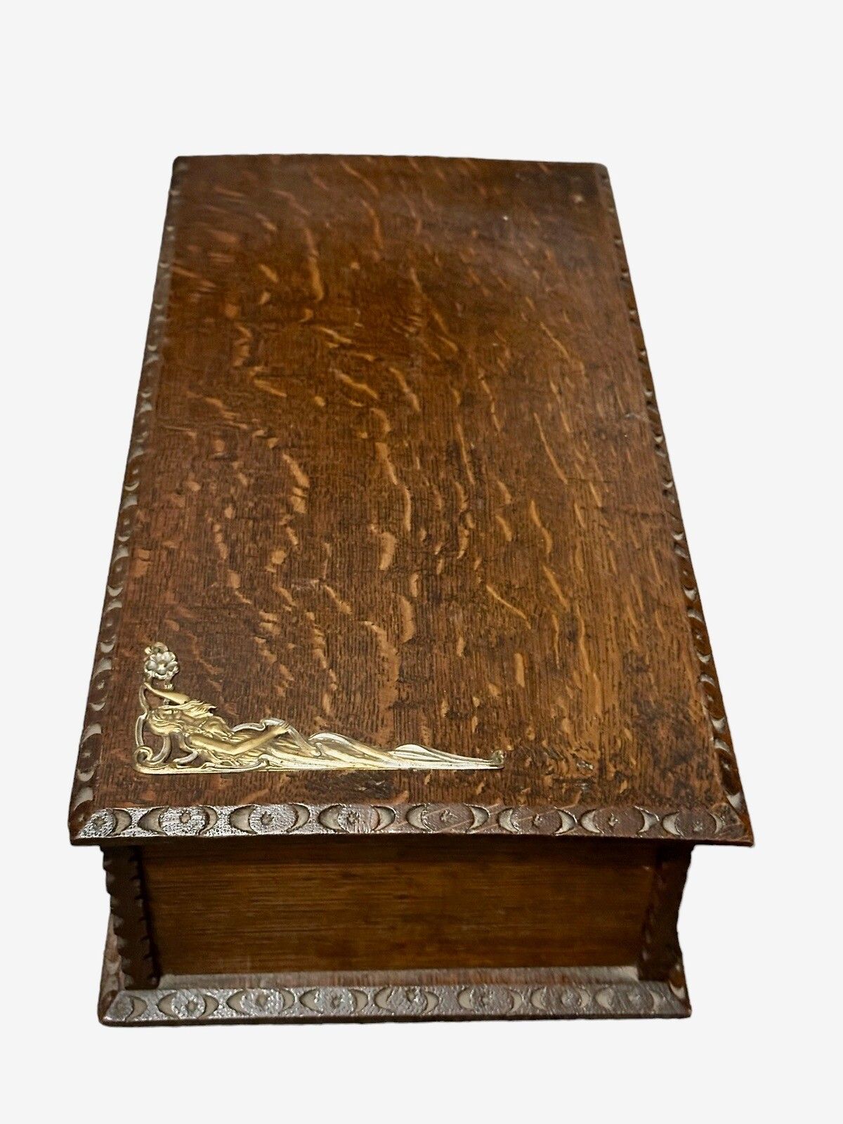 Victorian Large Carved Oak Candle Box Beautiful photo 95.0