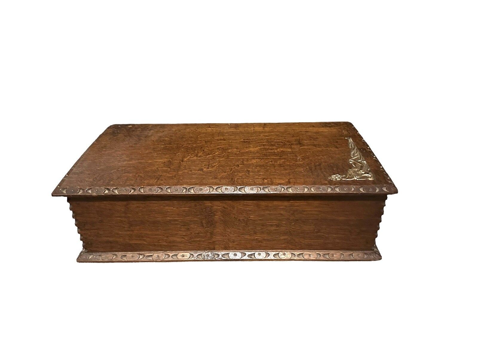 Victorian Large Carved Oak Candle Box Beautiful photo vintage