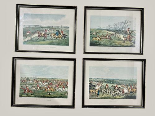 Antique English Hunt Aquatints Prints H Alken F C Lewis Collection. photo furniture