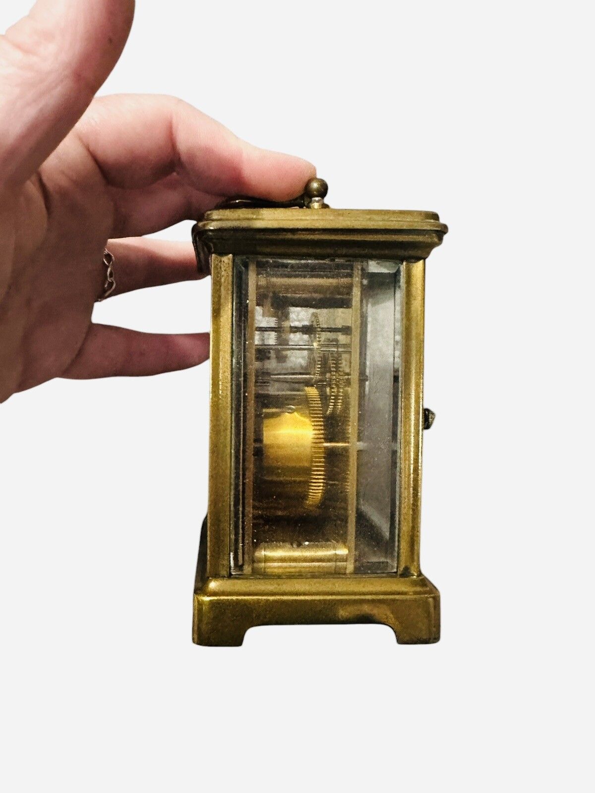 Antique Victorian Quality French Brass Carriage Clock  Working  Original Case photo furniture