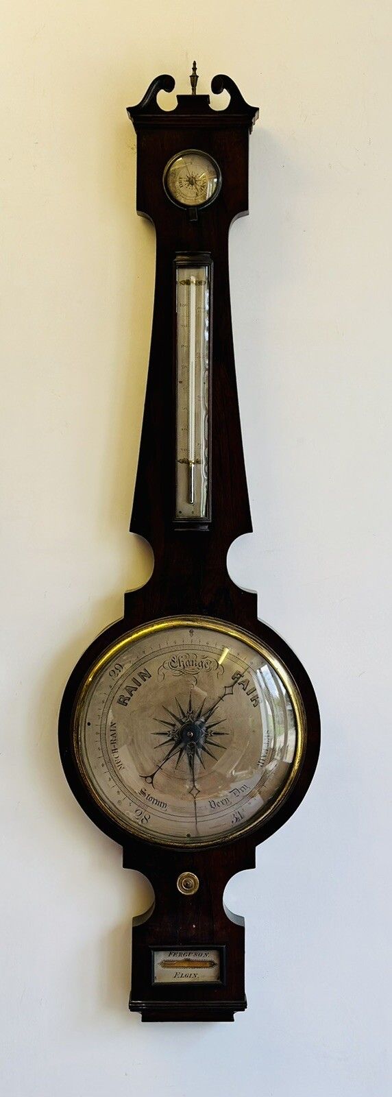 W.S. Ferguson, Elgin 1837 1860 Wheel Barometer Large