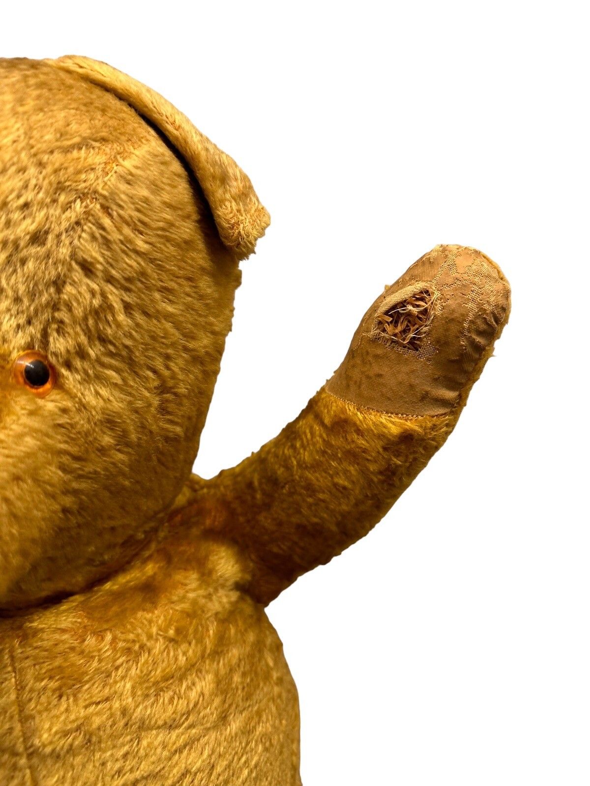 Large Vintage C1950’s Mohair Jointed Teddy Bear 29 Inches  Straw Filled photo for sale