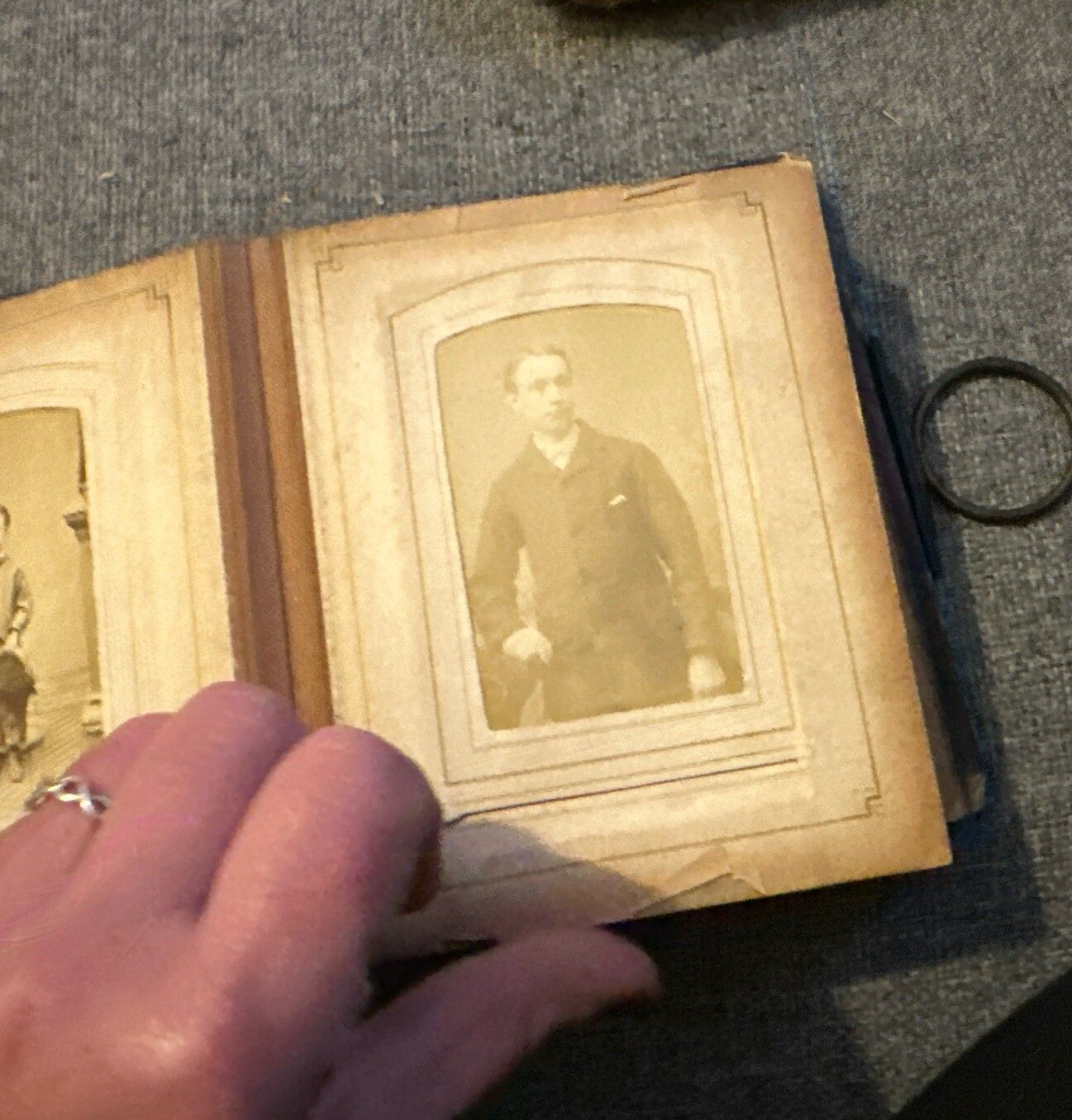 Antique Victorian Photograph Album Tooled Leather photo vintage