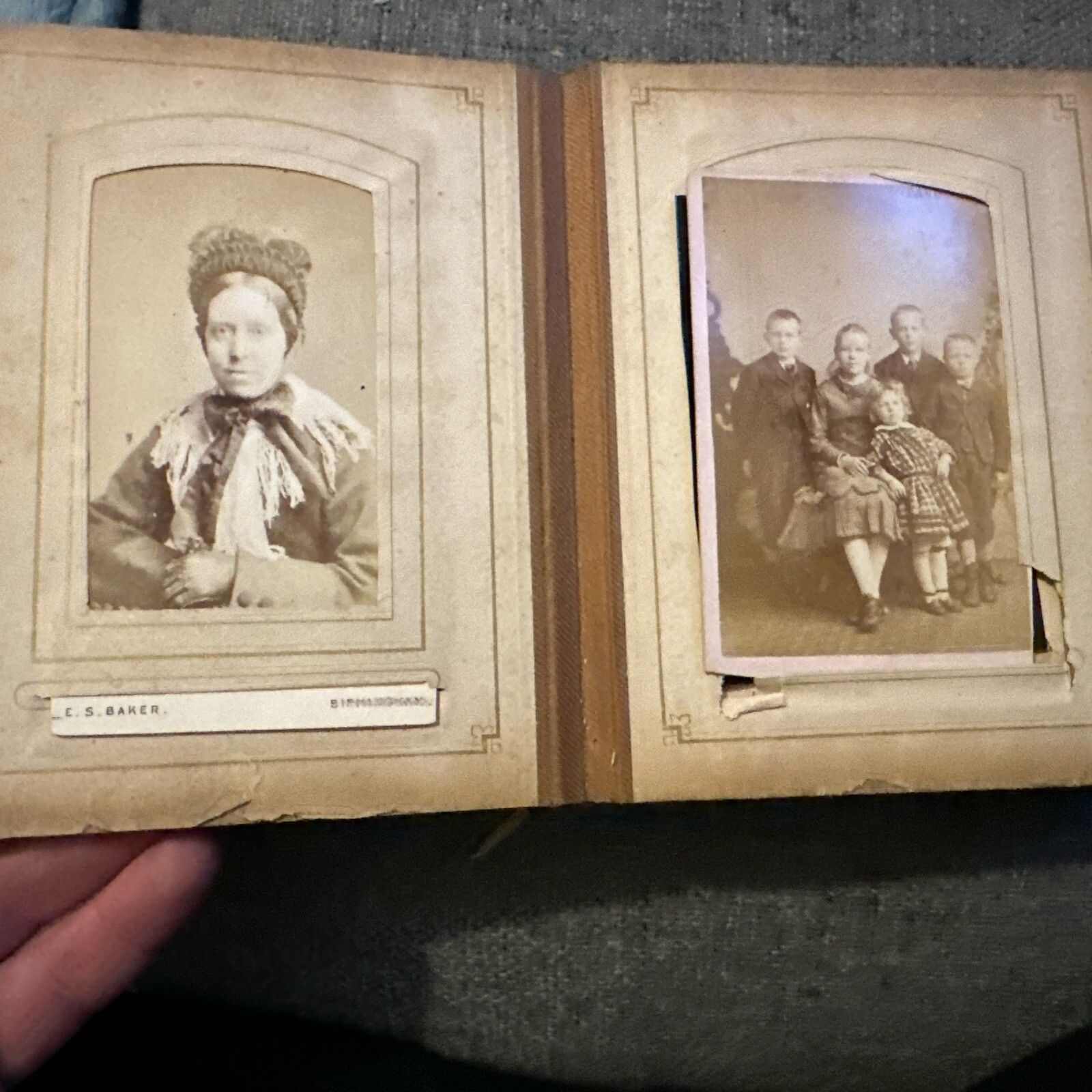 photo furniture Antique Victorian Photograph Album Tooled Leather