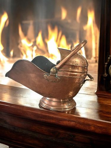 Quality Antique Victorian Copper Coal Scuttle Country House Interior photo furniture
